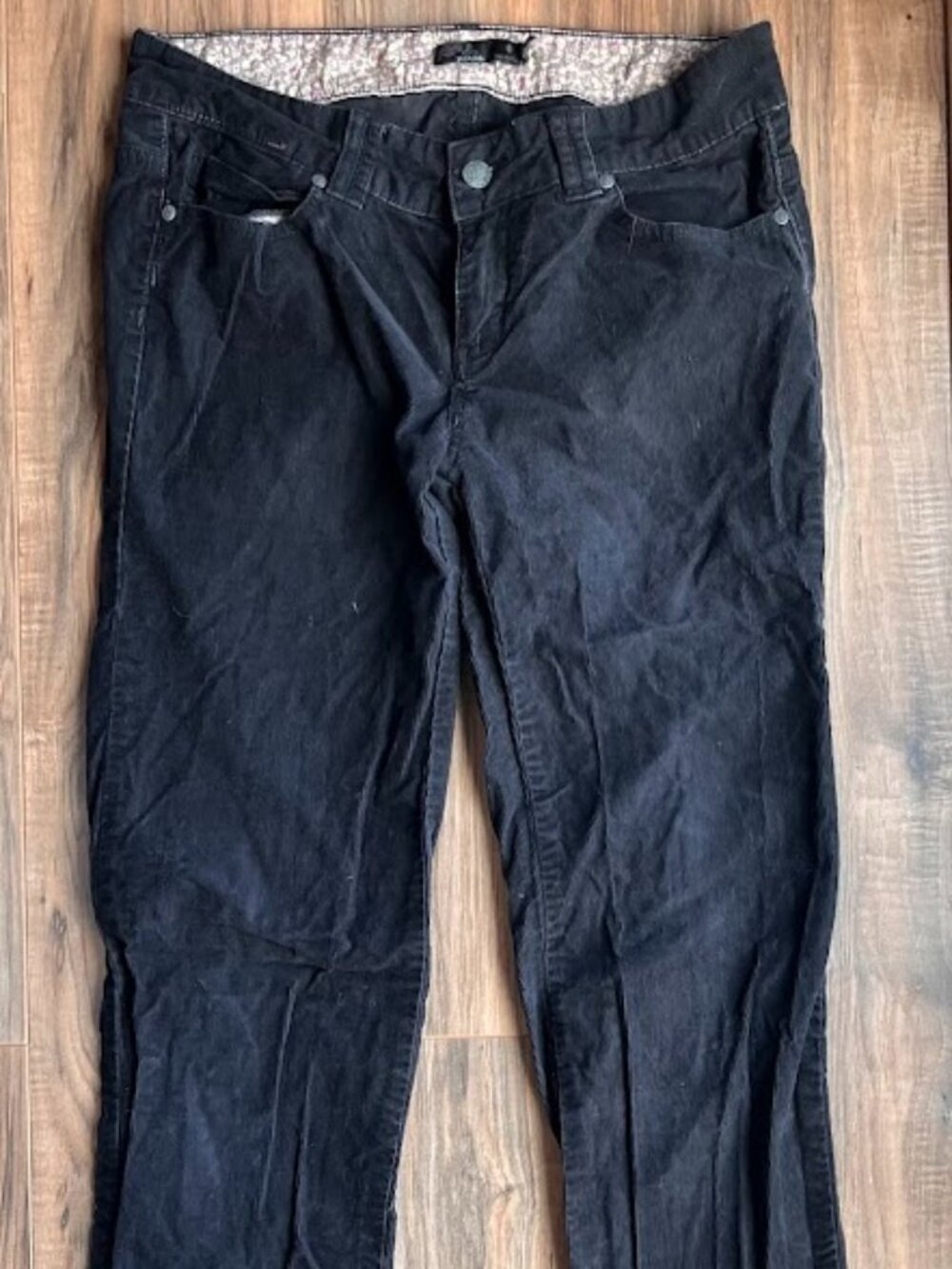 prAna Trinity Corduroy Pants Black Women's 6 Tall Organic Cotton